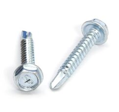 Picture of a screw with a drilling point for metal to metal use. Size #10 x 1-1/4". Zinc plated