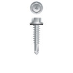Strong-Point 4HA1032 - 410 Stainless Steel Unslotted Indented Hex Washer Head, Passivated & Waxed with 1/2" O.D. Bonded Washer, 10-16 x 2, #3 Point, Box of 1,500