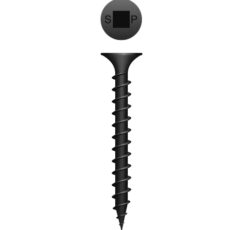 Picture of a screw, drywall, for soft wood to wood studs use. Size #6 x 1-1/4". Phosphate Coating