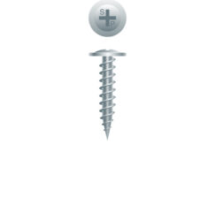 Picture of a screw, drywall, for wire lath to wood or light gauge metal use. Size #8 x 1/2". Zinc Plated