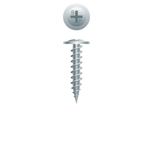 Picture of a screw, drywall, for wire lath to wood or light gauge metal use. Size #8 x 1/2". Zinc Plated