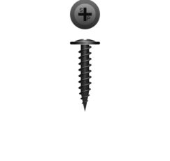 Picture of a screw, drywall, for finishing screw for use when aesthetics are important. Size #8 x 9/16". Black Oxide