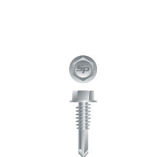 Picture of a screw with a drilling point for metal to metal use. Size #12 x 7/8". Strong Shield Coated