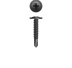 Picture of a screw with a a drilling point for finishing screw for use when aesthetics are important. Size #8 x 1/2". Black Oxide