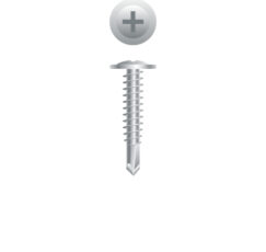 Picture of a screw, for metal or aluminum to metal or aluminum use. Size #8 x 1/2", 410 Stainless Steel.