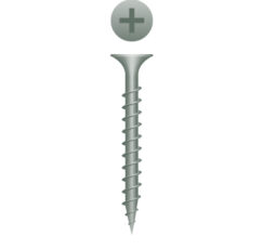 Picture of a screw, outdoor, for wood to wood use. Size #6 x 1-1/4", WAR Coated