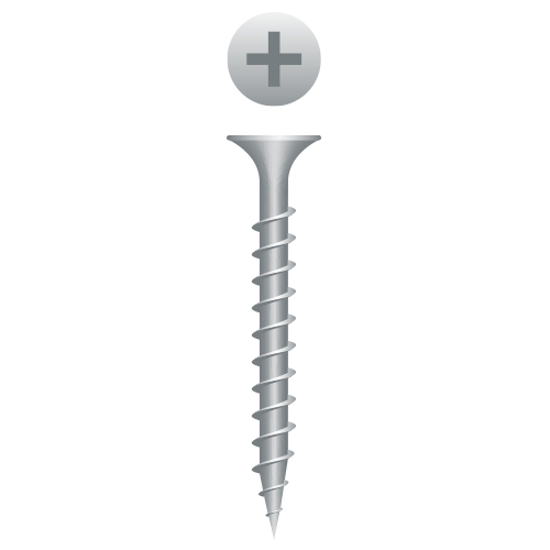 Picture of a screw, for metal or aluminum to metal or aluminum use. Size #8 x 1-1/4", 305 Stainless Steel.