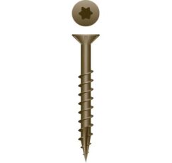 Picture of a screw, outdoor, for wood to wood use. Size #10 x 3-1/2", WAR Coated.