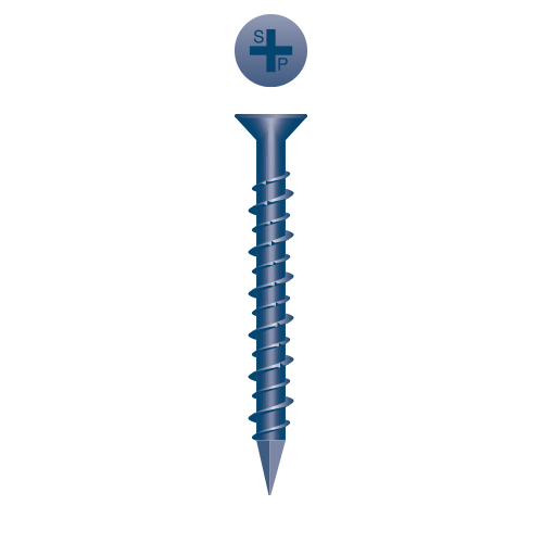 A blue screw with an x on it.