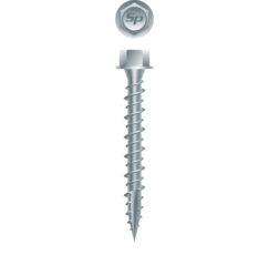 Picture of a screw, polegripper, for metal to wood use. Size #10 x 1", Strong-Shield Coated.