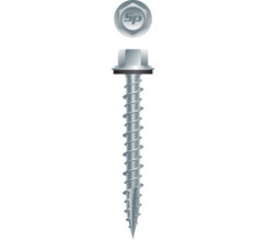 Picture of a screw, polegripper, for metal to wood use. Size #10 x 2-1/2", Strong-Shield Coated.